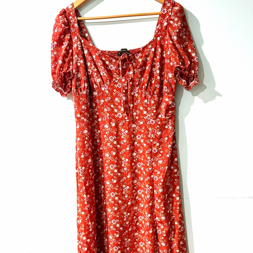 Floral Red Dress